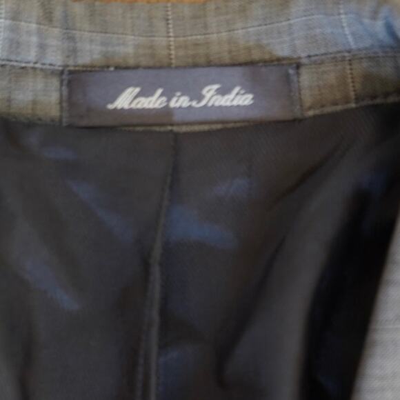 Vtg Oscar Dela Renta Long Sleeve 100% Wool Collar Blazer Gray Mens Size 38S - Picture 4 of 6